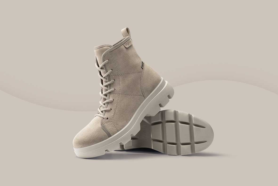 legero ANGELINA Damen Stiefelette mit Reißverschluss - Material: Veloursleder - Farbe: beige