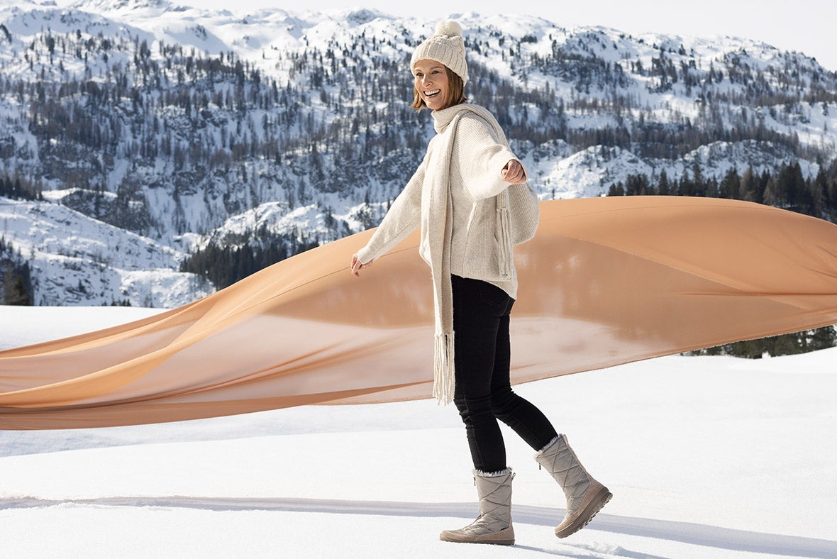 legero NOVARA Damen Stiefel mit Reißverschluss - Material: Textil - Farbe: braun