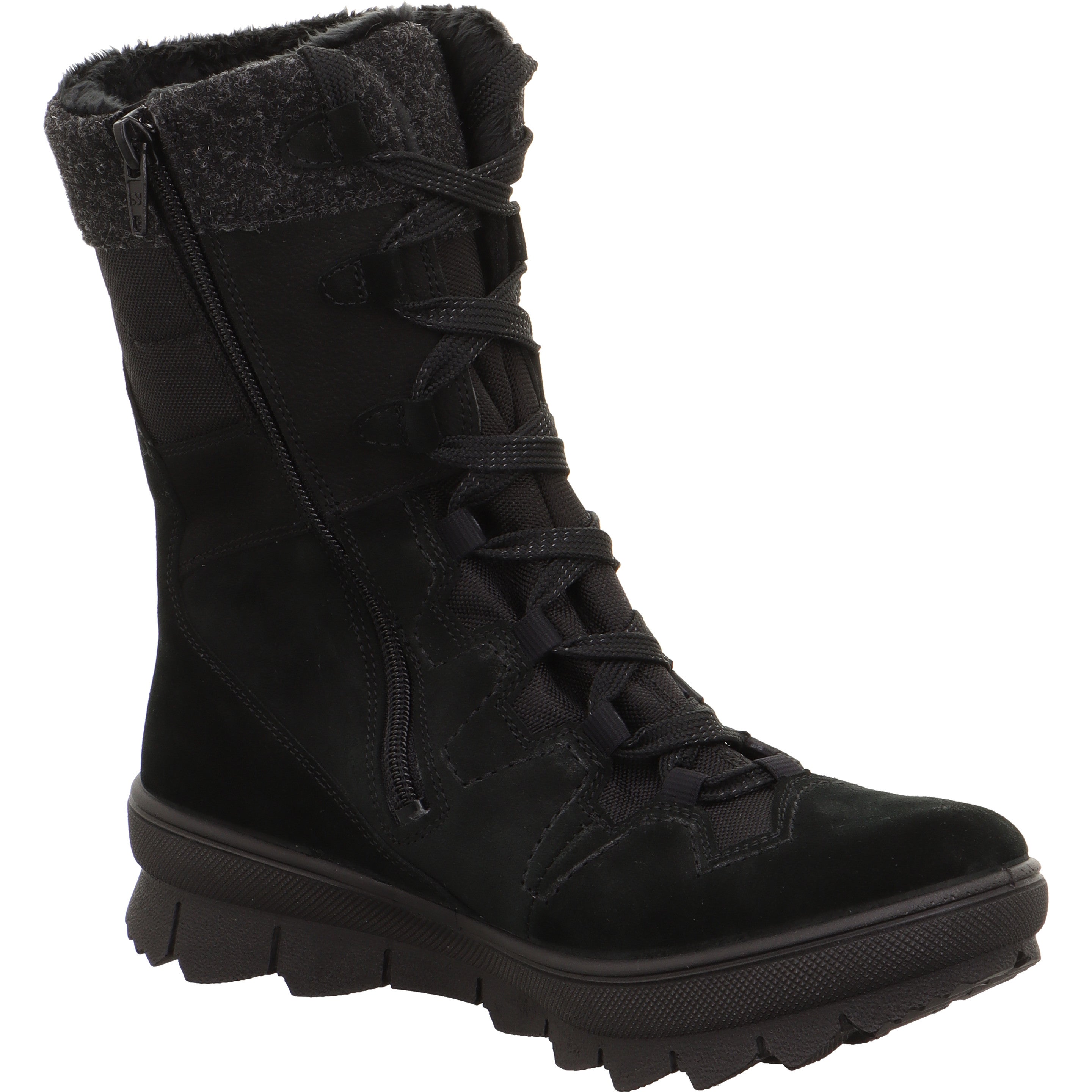 Legero NOVARA Damen Schnürboots - Material: Leder/Textil in Schwarz