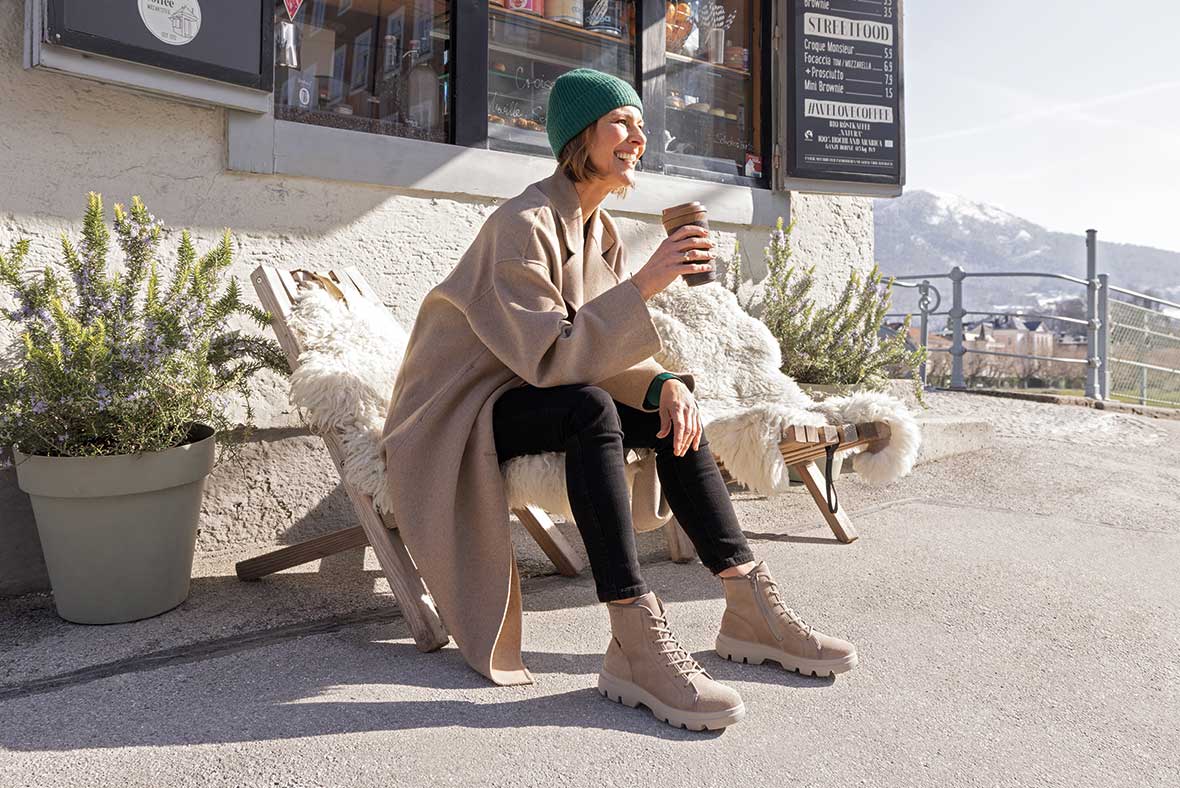 legero ANGELINA Damen Stiefelette mit Reißverschluss - Material: Veloursleder - Farbe: beige