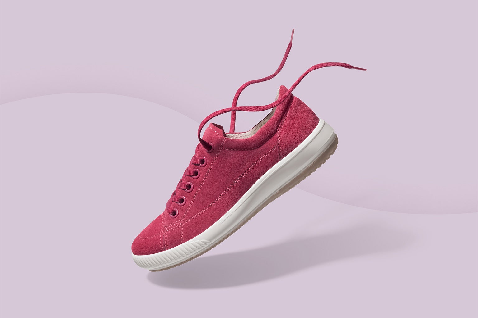 legero TANARO 5.0 Damen Sneaker low mit Schnürung - Material: Veloursleder - Farbe: rot